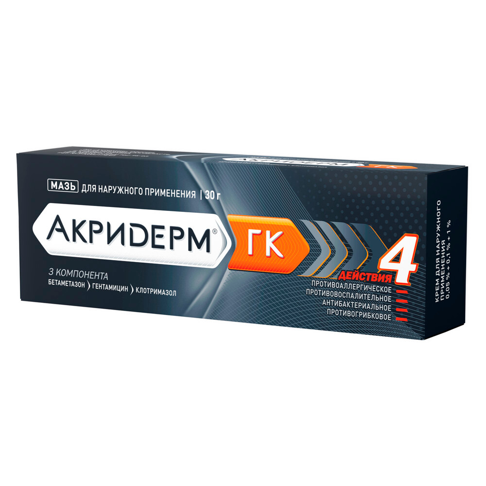 Акридрм gk 0,05% + 0,1% + 1% MAHASH DLARUжNOGOGO -PRIMENENINA 30 GR